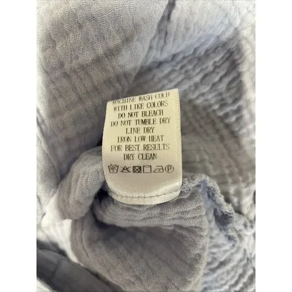 Altar’d State - Women’s Dusty Blue Soft Texured Button-up Blouse - Size Large - Picture 6 of 6